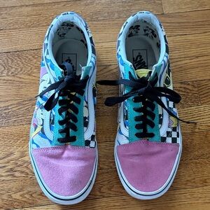 Vans Disney Multicolor Graphic Sneakers with Pink and Teal